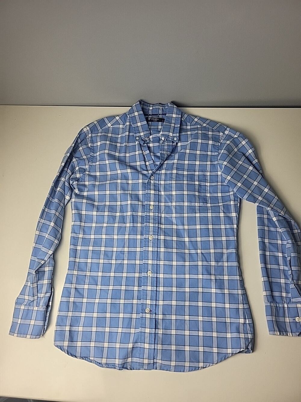 Daniel Cremieux Classic Shirt Men's M Long Sleeve Blue White Checked Button